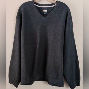Tommy Bahama Thick Cotton V-Neck Pullover Sweater / Sweatshirt Gray L